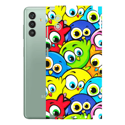 Samsung M/F/Note/Flip and C Phone Skins (All Models) - Cute Fluffy Birds - 3D Embossed Finish (L-213) Samsung Galaxy M13 (5G)