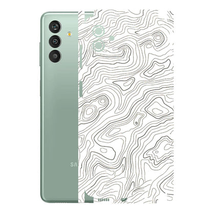 Samsung M/F/Note/Flip and C Phone Skins (All Models) - White Black Swirls - 3D Embossed Finish (L-219) Samsung Galaxy M13 (5G)