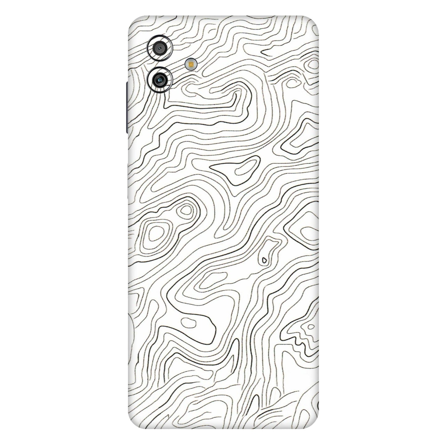 Samsung M/F/Note/Flip and C Phone Skins (All Models) - White Black Swirls - 3D Embossed Finish (L-219) Samsung Galaxy M13 (5G)