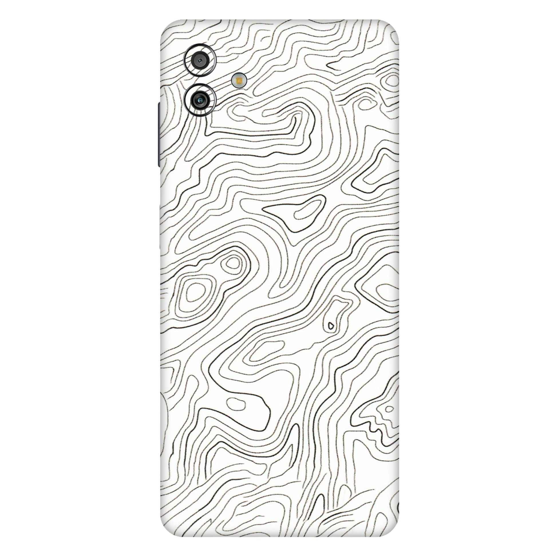 Samsung M/F/Note/Flip and C Phone Skins (All Models) - White Black Swirls - 3D Embossed Finish (L-219) Samsung Galaxy M13 (5G)