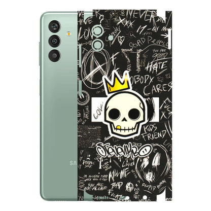 Samsung M/F/Note/Flip and C Phone Skins (All Models) - Funny Skull Black Chalk Grafitti - 3D Embossed Finish (L-22) Samsung Galaxy M13 (5G)