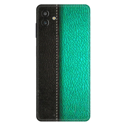 Samsung M/F/Note/Flip and C Phone Skins (All Models) - Black Green Dual Leather Stich - 3D Embossed Finish (L-233) Samsung Galaxy M13 (5G)