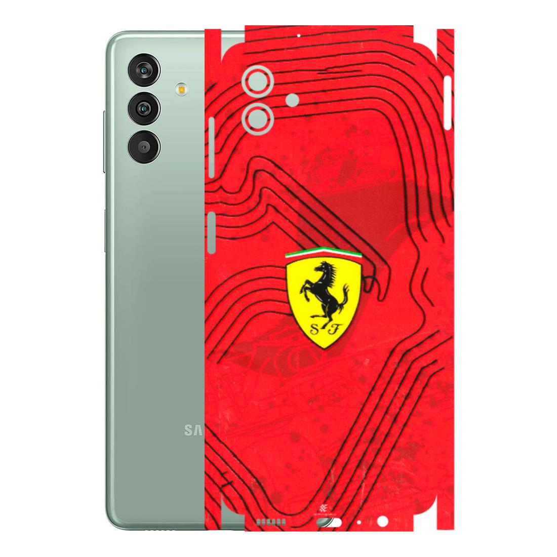 Samsung M/F/Note/Flip and C Phone Skins (All Models) - Red Ferrari Logo Stylish - 3D Embossed Finish (L-238) Samsung Galaxy M13 (5G)
