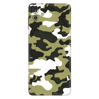 Samsung M/F/Note/Flip and C Phone Skins (All Models) - Camouflages White And Green - 3D Embossed Finish (L-243) Samsung Galaxy M13 (5G)