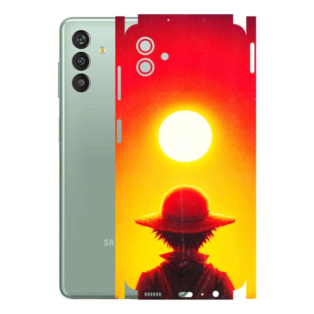 Samsung M/F/Note/Flip and C Phone Skins (All Models) - Cool Sunset With Monkey D.Luffy Anime - 3D Embossed Finish (L-329) Samsung Galaxy M13 (5G)