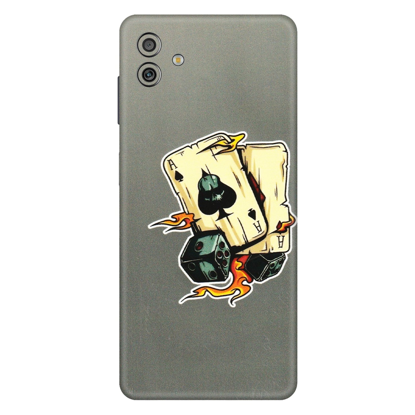 Samsung M/F/Note/Flip and C Phone Skins (All Models) - Grey Cards Of Ace - 3D Embossed Finish (L-77) Samsung Galaxy M13 (5G)
