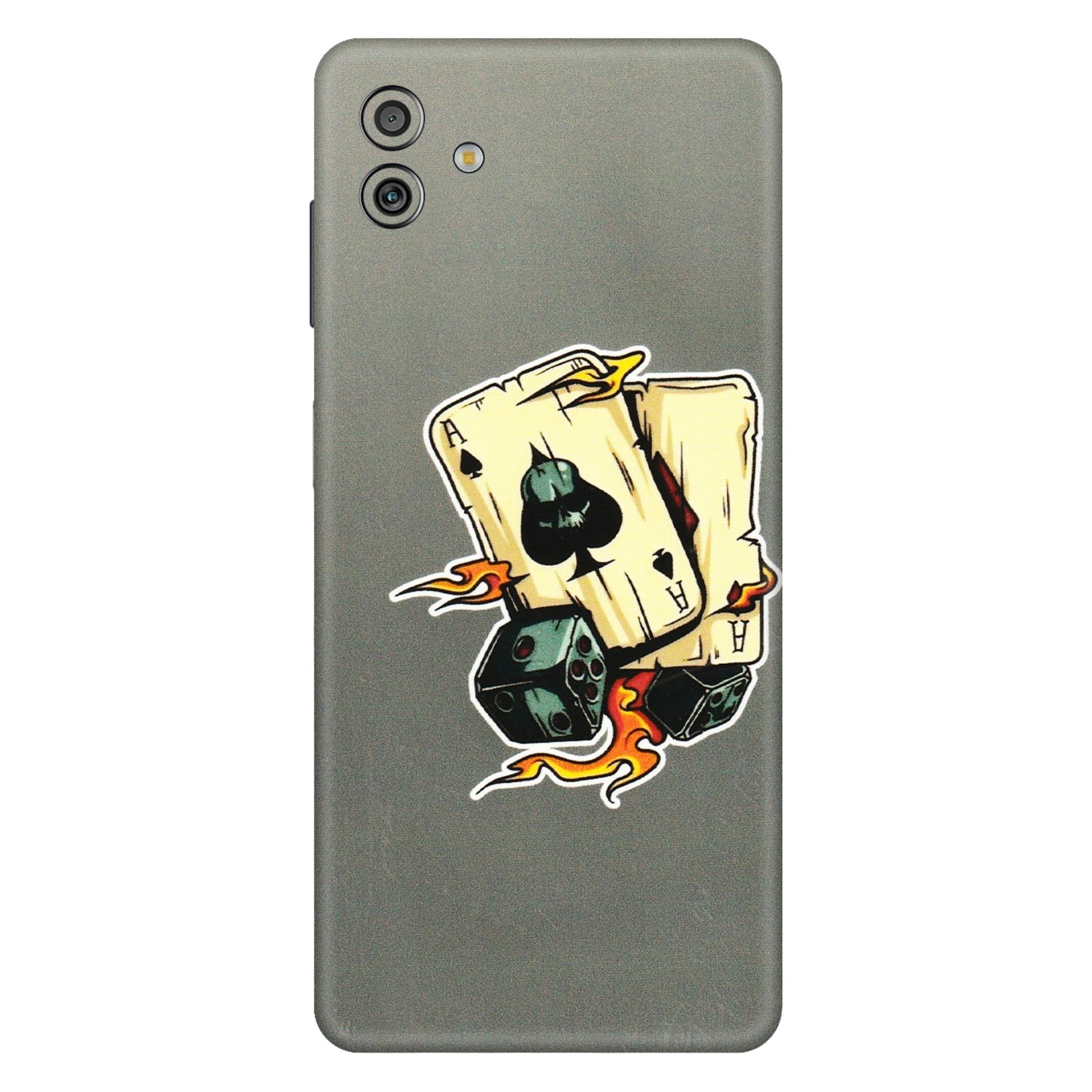 Samsung M/F/Note/Flip and C Phone Skins (All Models) - Grey Cards Of Ace - 3D Embossed Finish (L-77) Samsung Galaxy M13 (5G)