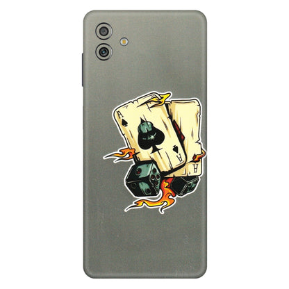 Samsung M/F/Note/Flip and C Phone Skins (All Models) - Grey Cards Of Ace - 3D Embossed Finish (L-77) Samsung Galaxy M13 (5G)