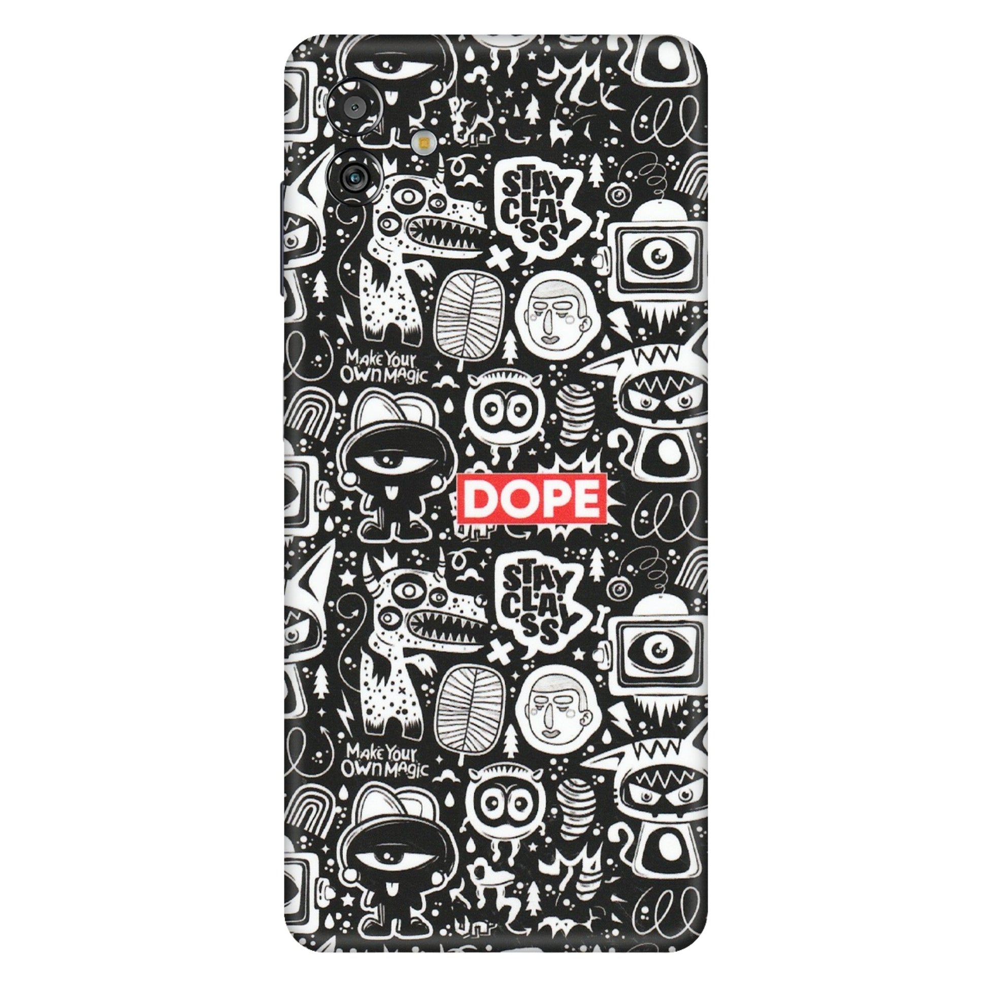 Samsung M/F/Note/Flip and C Phone Skins (All Models) - Dope Stay Classy Black Doodles - Matte Finish (M-126) Samsung Galaxy M13 (5G)