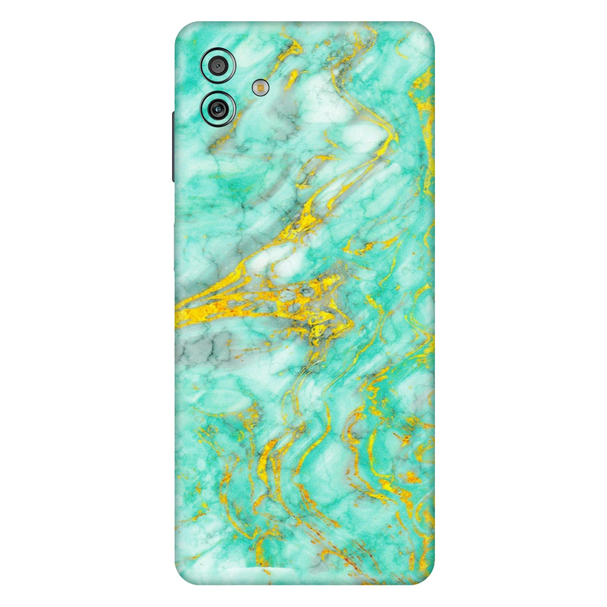 Samsung M/F/Note/Flip and C Phone Skins (All Models) - Green And Gold Marble Feel - Matte Finish (M-16) Samsung Galaxy M13 (5G)