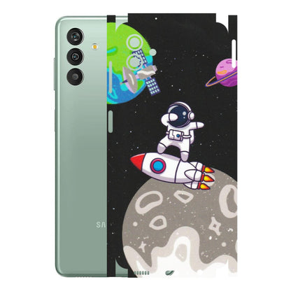 Samsung M/F/Note/Flip and C Phone Skins (All Models) - Astronaut Vibing Toon Running - Matte Finish (M-39) Samsung Galaxy M13 (5G)