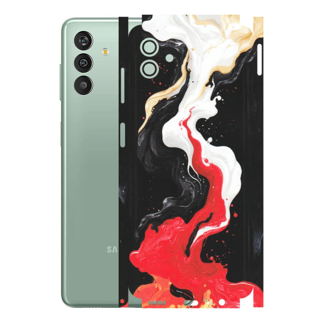 Samsung M/F/Note/Flip and C Phone Skins (All Models) - Black Red White Paint Splash Fusion - Matte Finish (M-56) Samsung Galaxy M13 (5G)