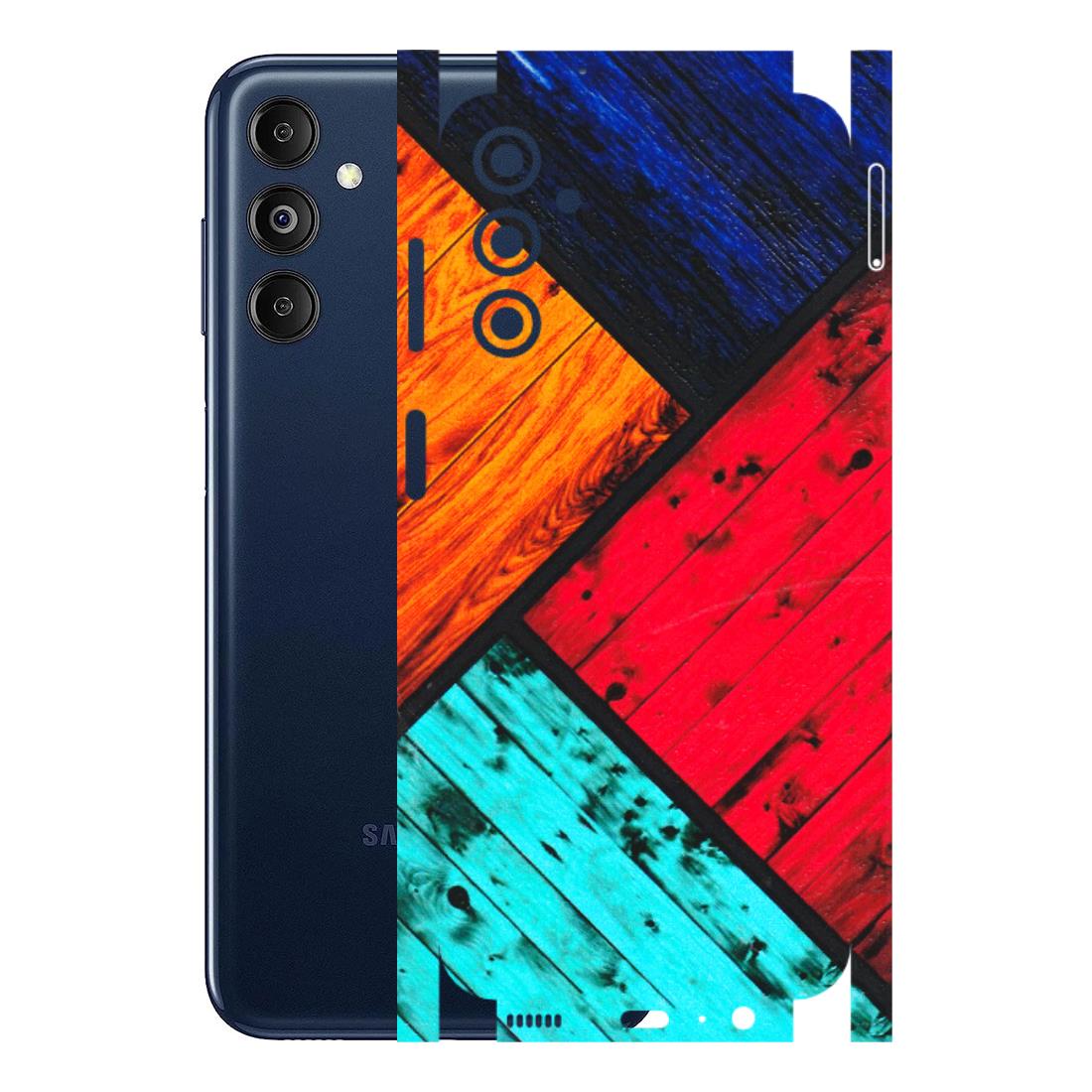 Samsung M/F/Note/Flip and C Phone Skins (All Models) - Colourful Wood Panels Abstract - 3D Embossed Finish (L-09) Samsung Galaxy M14 (5G)