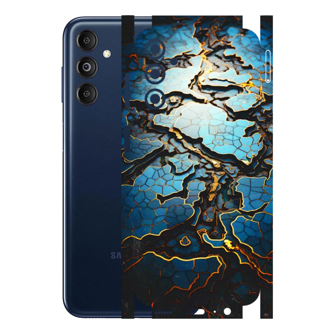 Samsung M/F/Note/Flip and C Phone Skins (All Models) - Blue Gold Abstract - 3D Embossed Finish (L-11) Samsung Galaxy M14 (5G)