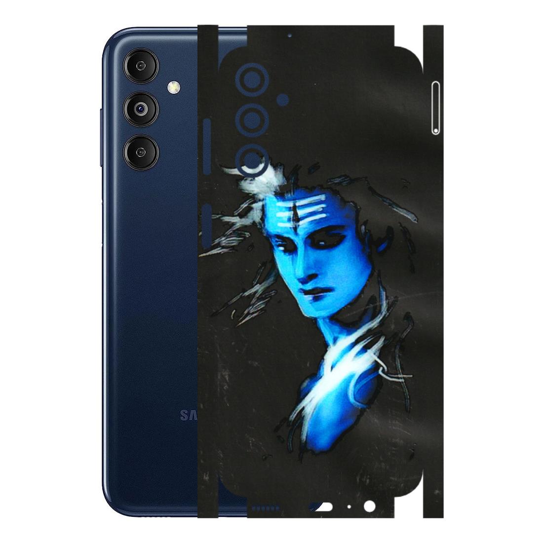 Samsung M/F/Note/Flip and C Phone Skins (All Models) - Har Har Mahadev Blue/Black - 3D Embossed Finish (L-185) Samsung Galaxy M14 (5G)