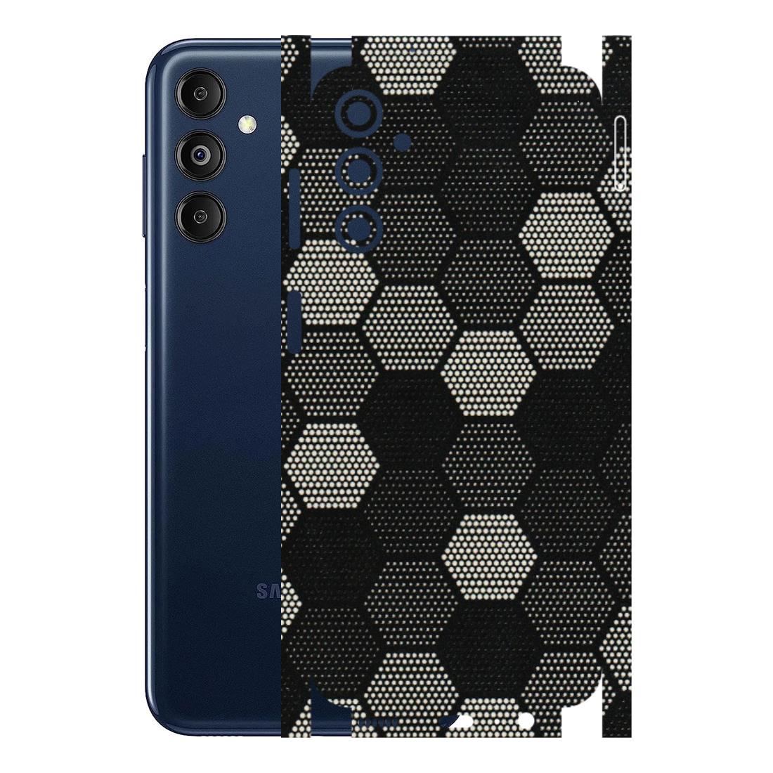 Samsung M/F/Note/Flip and C Phone Skins (All Models) - Black & White Dotted Honeycomb Texture - 3D Embossed Finish (L-202) Samsung Galaxy M14 (5G)