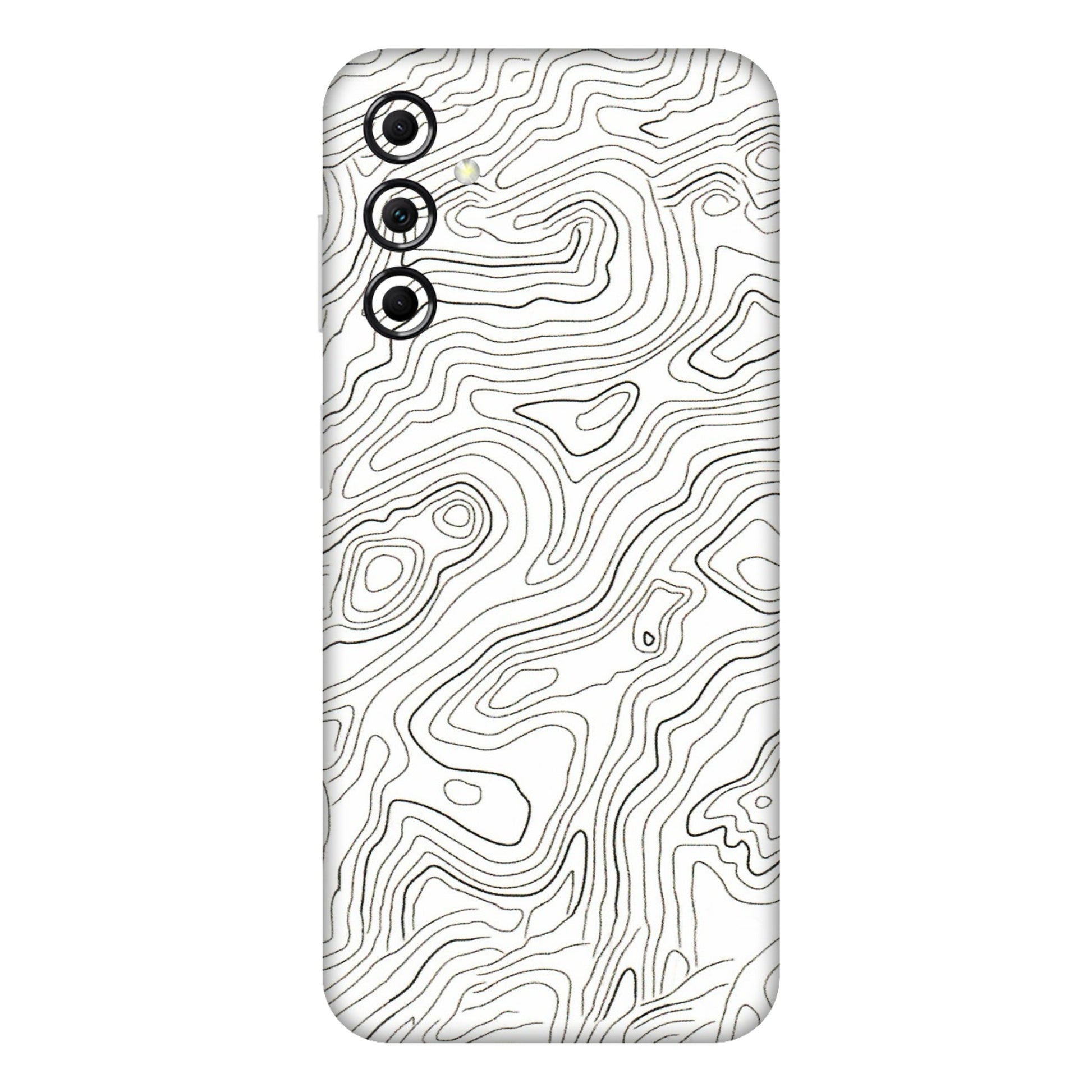 Samsung M/F/Note/Flip and C Phone Skins (All Models) - White Black Swirls - 3D Embossed Finish (L-219) Samsung Galaxy M14 (5G)