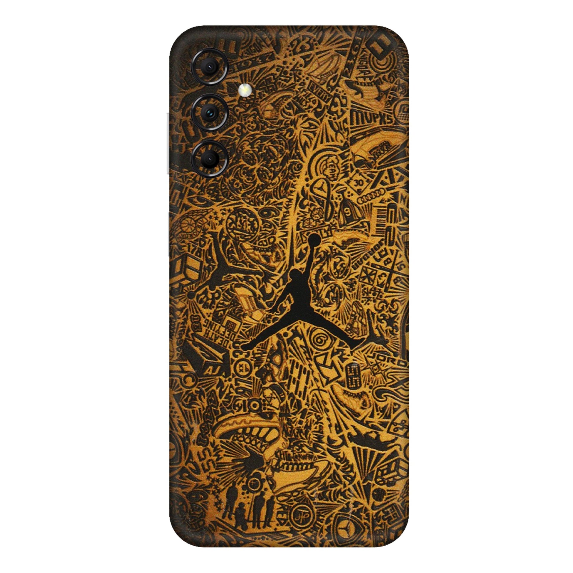 Samsung M/F/Note/Flip and C Phone Skins (All Models) - Premium Gold Basketball Player - 3D Embossed Finish (L-236) Samsung Galaxy M14 (5G)