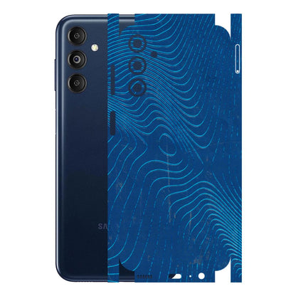 Samsung M/F/Note/Flip and C Phone Skins (All Models) - Abstract Blue Line Map - 3D Embossed Finish (L-272) Samsung Galaxy M14 (5G)