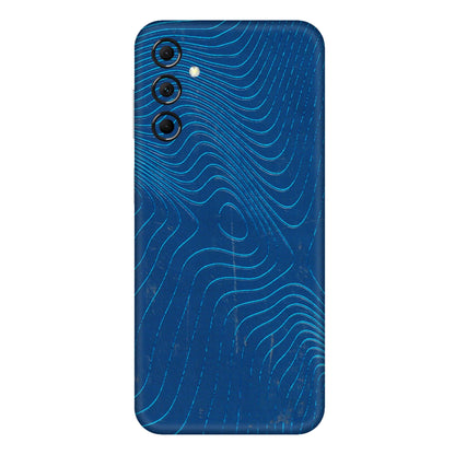 Samsung M/F/Note/Flip and C Phone Skins (All Models) - Abstract Blue Line Map - 3D Embossed Finish (L-272) Samsung Galaxy M14 (5G)