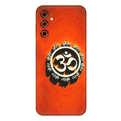 Samsung M/F/Note/Flip and C Phone Skins (All Models) - Aum Shiv Orange - 3D Embossed Finish (L-32) Samsung Galaxy M14 (5G)
