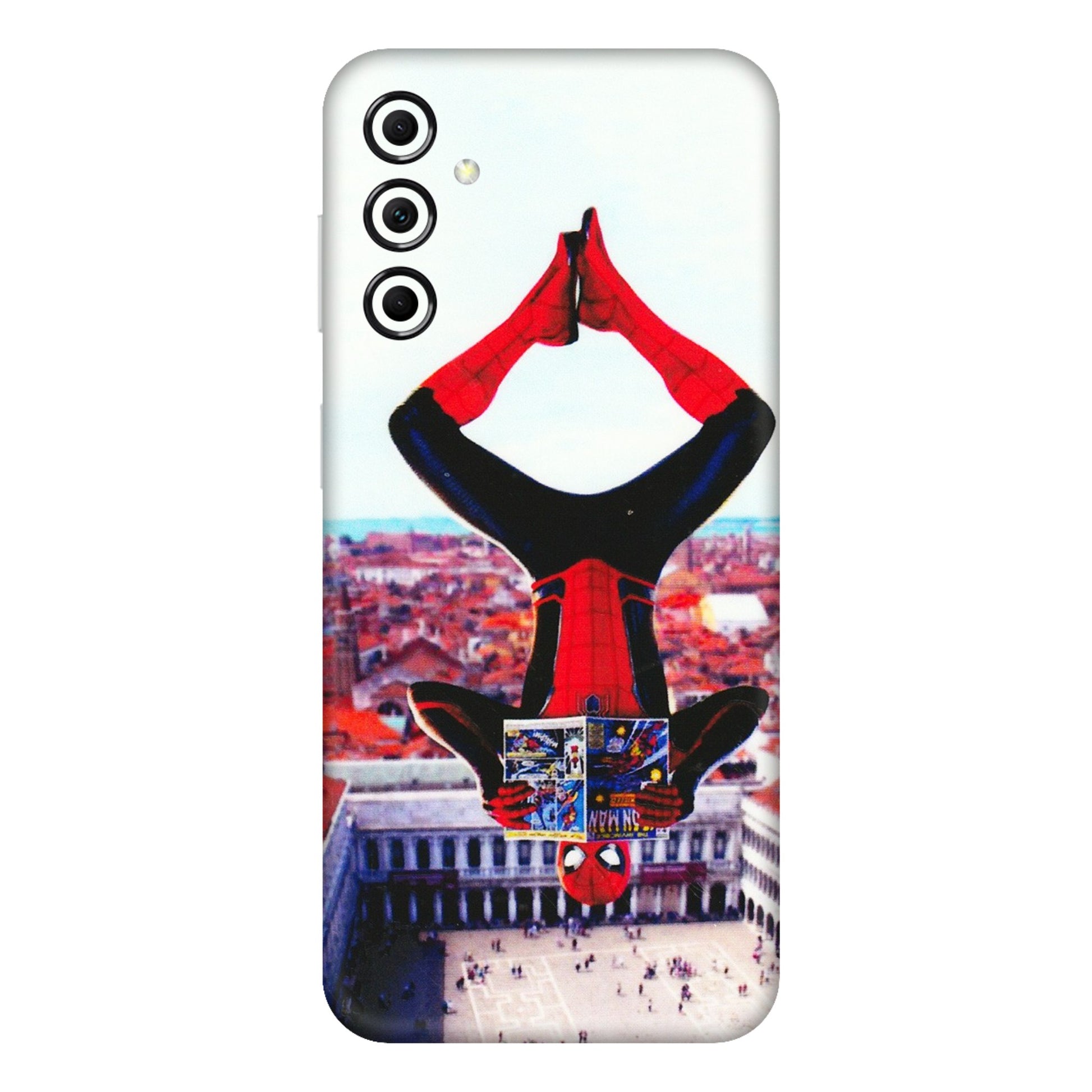 Samsung M/F/Note/Flip and C Phone Skins (All Models) - Spiderman Hanging - 3D Embossed Finish (L-53) Samsung Galaxy M14 (5G)
