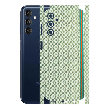 Samsung M/F/Note/Flip and C Phone Skins (All Models) - Gucci Fabric Pattern - 3D Embossed Finish (L-73) Samsung Galaxy M14 (5G)