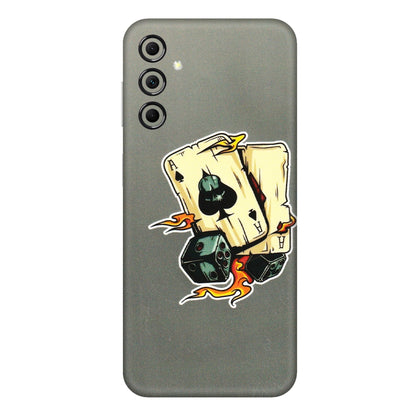 Samsung M/F/Note/Flip and C Phone Skins (All Models) - Grey Cards Of Ace - 3D Embossed Finish (L-77) Samsung Galaxy M14 (5G)