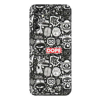 Samsung M/F/Note/Flip and C Phone Skins (All Models) - Dope Stay Classy Black Doodles - Matte Finish (M-126) Samsung Galaxy M14 (5G)