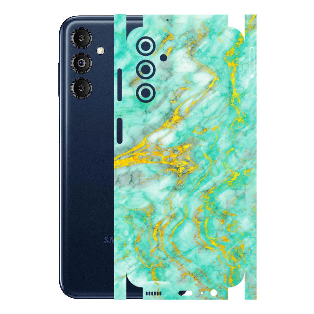 Samsung M/F/Note/Flip and C Phone Skins (All Models) - Green And Gold Marble Feel - Matte Finish (M-16) Samsung Galaxy M14 (5G)