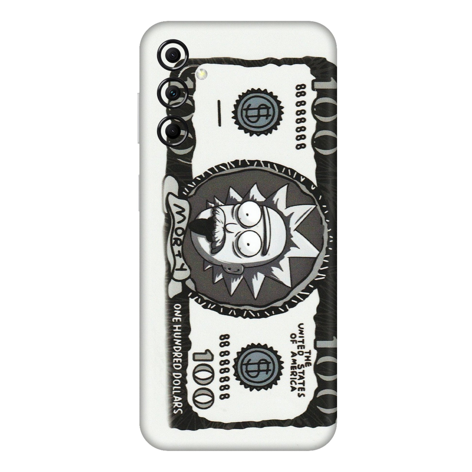 Samsung M/F/Note/Flip and C Phone Skins (All Models) - Rick And Morty Hundred Dollar Anime - Matte Finish (M-161) Samsung Galaxy M14 (5G)