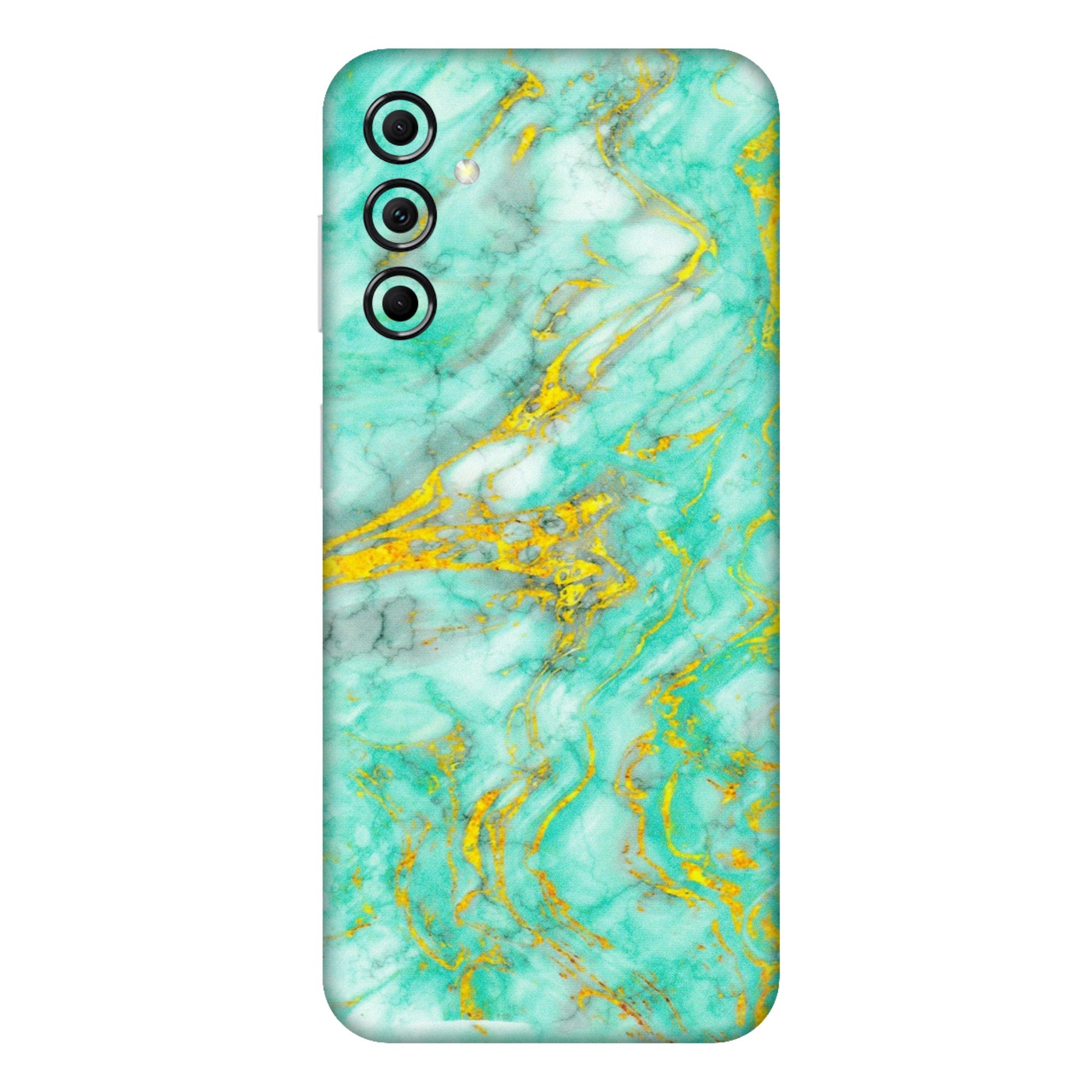 Samsung M/F/Note/Flip and C Phone Skins (All Models) - Green And Gold Marble Feel - Matte Finish (M-16) Samsung Galaxy M14 (5G)