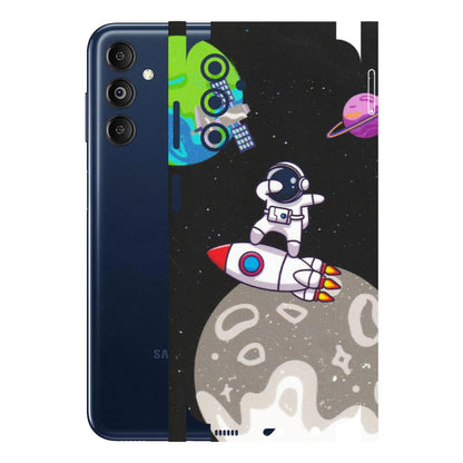 Samsung M/F/Note/Flip and C Phone Skins (All Models) - Astronaut Vibing Toon Running - Matte Finish (M-39) Samsung Galaxy M14 (5G)