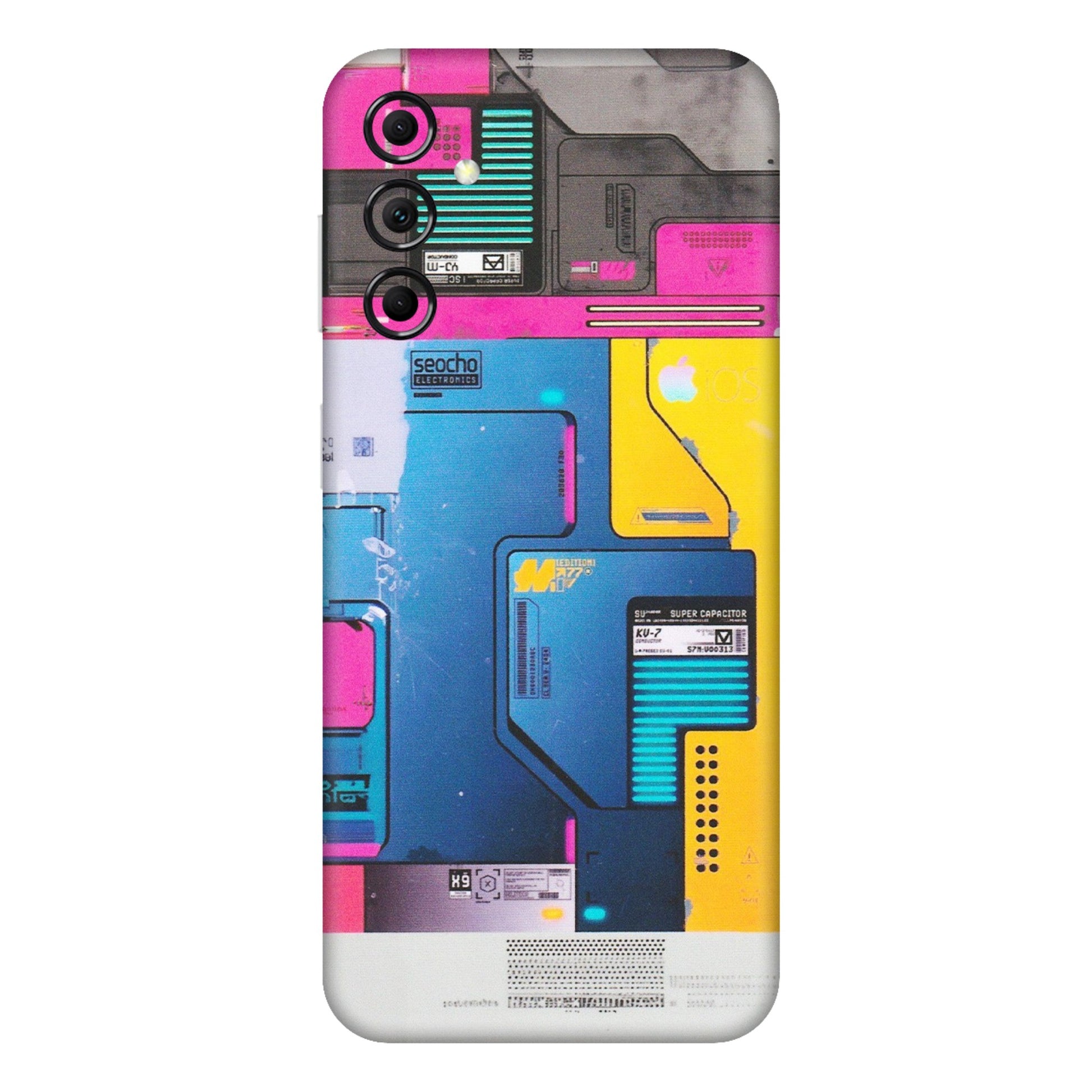 Samsung M/F/Note/Flip and C Phone Skins (All Models) - Colourfull Motherboard Internals - Matte Finish (M-55) Samsung Galaxy M14 (5G)