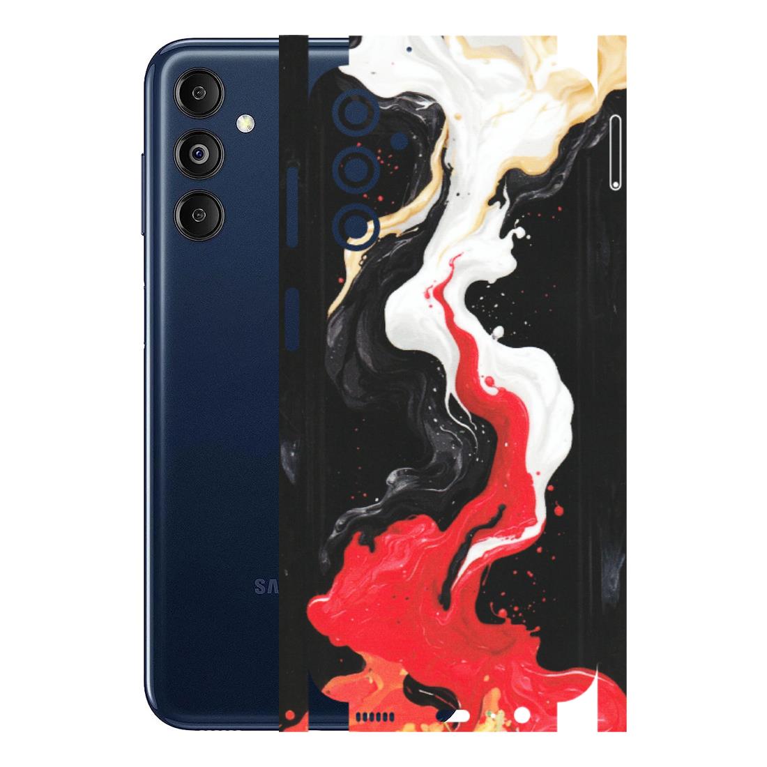 Samsung M/F/Note/Flip and C Phone Skins (All Models) - Black Red White Paint Splash Fusion - Matte Finish (M-56) Samsung Galaxy M14 (5G)