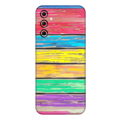 Samsung M/F/Note/Flip and C Phone Skins (All Models) - Multi Colour Wooden Wall - Matte Finish (M-96) Samsung Galaxy M14 (5G)