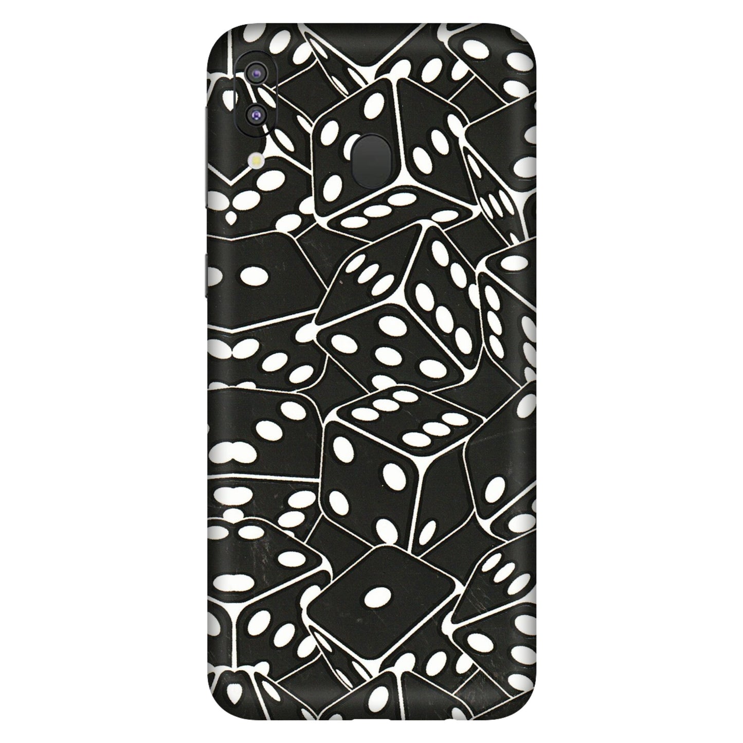 Samsung M/F/Note/Flip and C Phone Skins (All Models) - Big Black Dices - 3D Embossed Finish (L-106) Samsung Galaxy M20