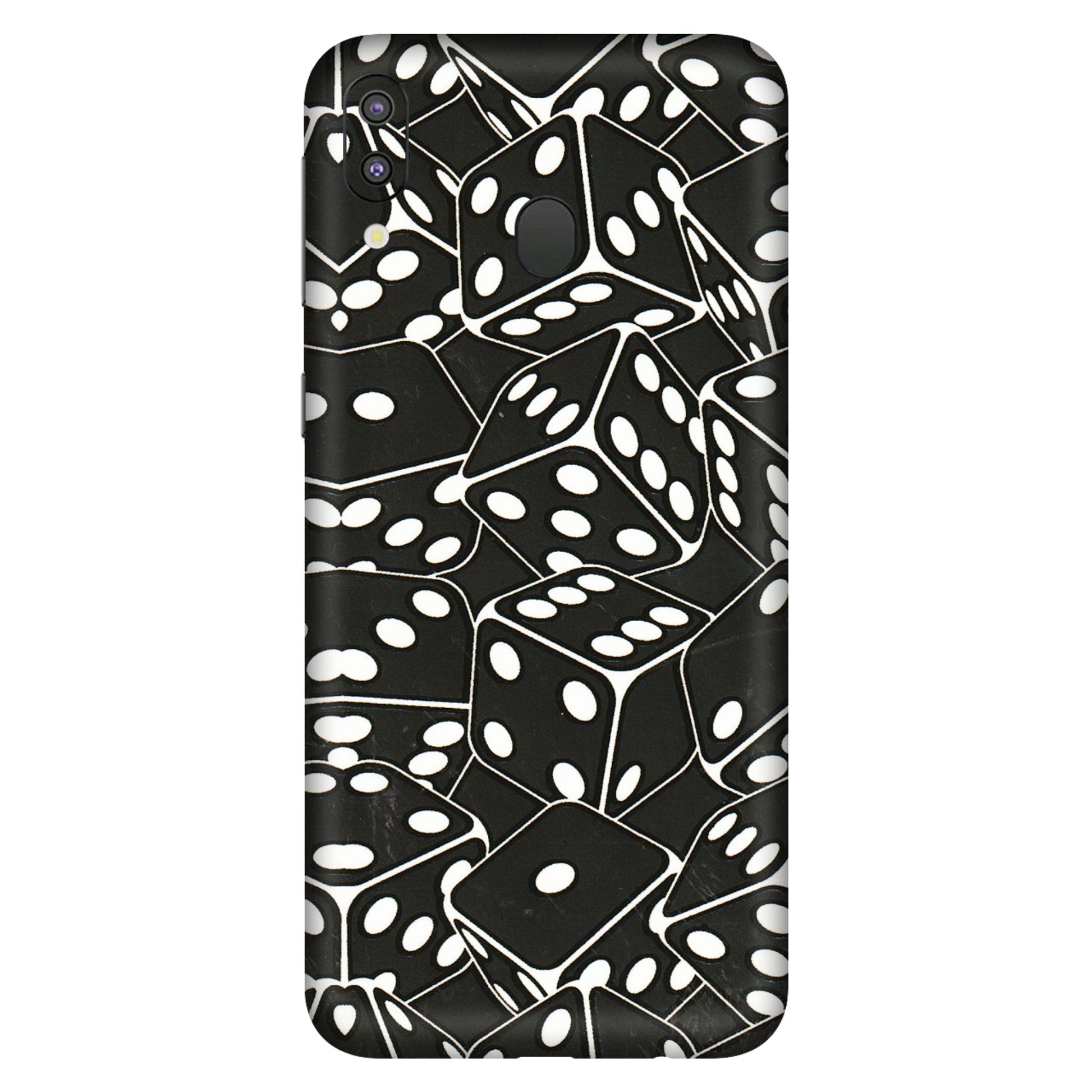 Samsung M/F/Note/Flip and C Phone Skins (All Models) - Big Black Dices - 3D Embossed Finish (L-106) Samsung Galaxy M20