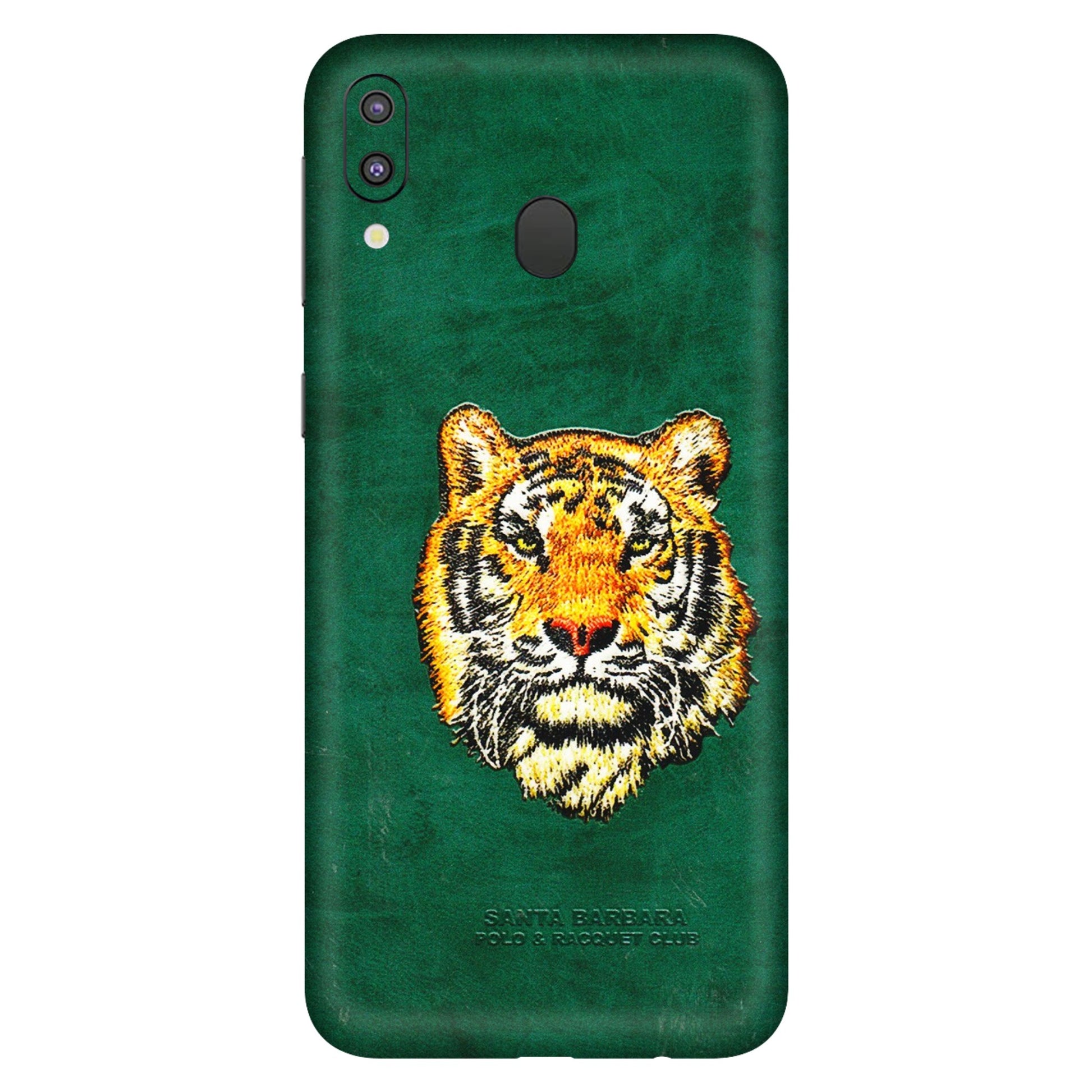 Samsung M/F/Note/Flip and C Phone Skins (All Models) - Leather Feel Tiger - 3D Embossed Finish (L-111) Samsung Galaxy M20