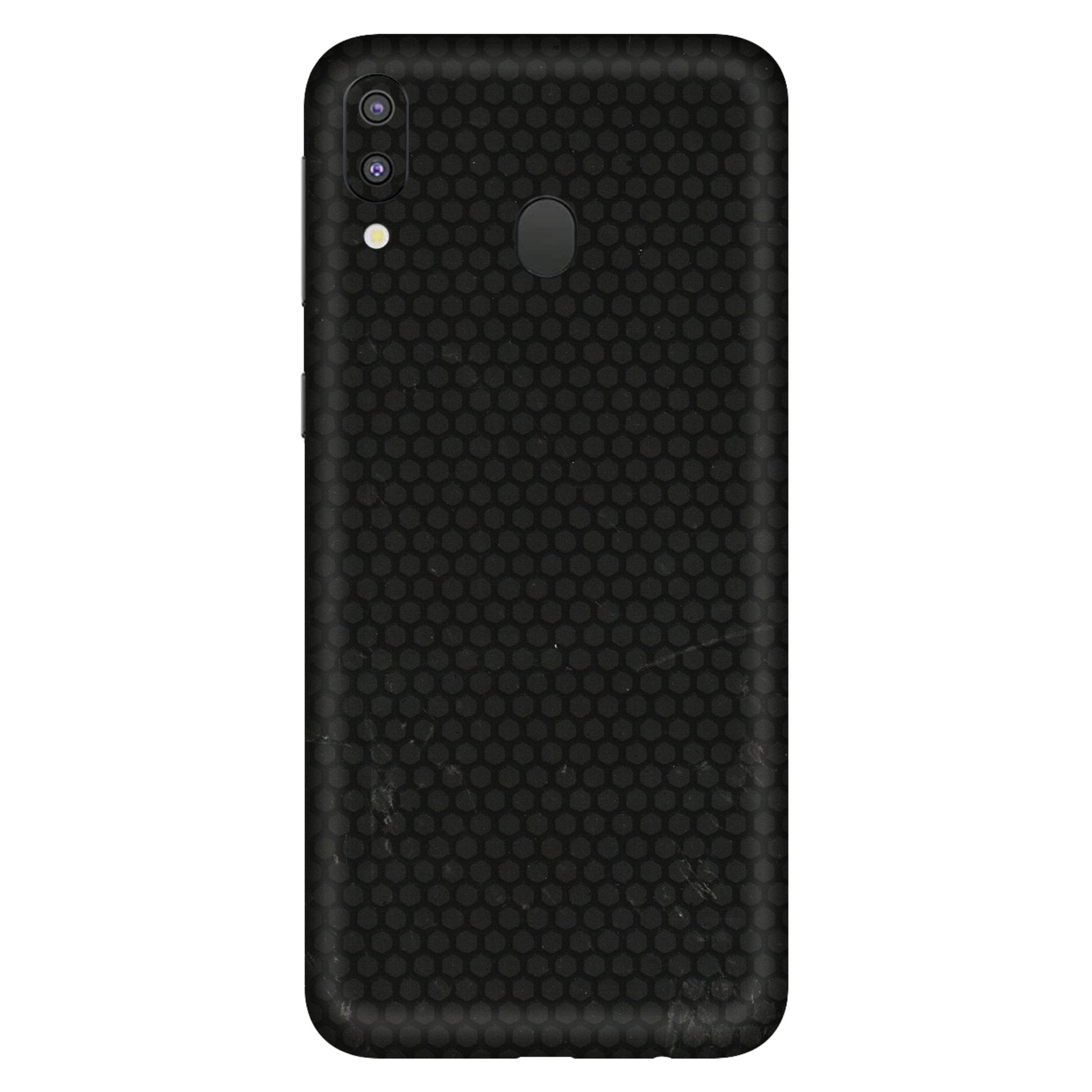 Samsung M/F/Note/Flip and C Phone Skins (All Models) - Black honeycomb - 3D Embossed Finish (L-114) Samsung Galaxy M20
