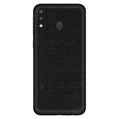 Samsung M/F/Note/Flip and C Phone Skins (All Models) - Black honeycomb - 3D Embossed Finish (L-114) Samsung Galaxy M20