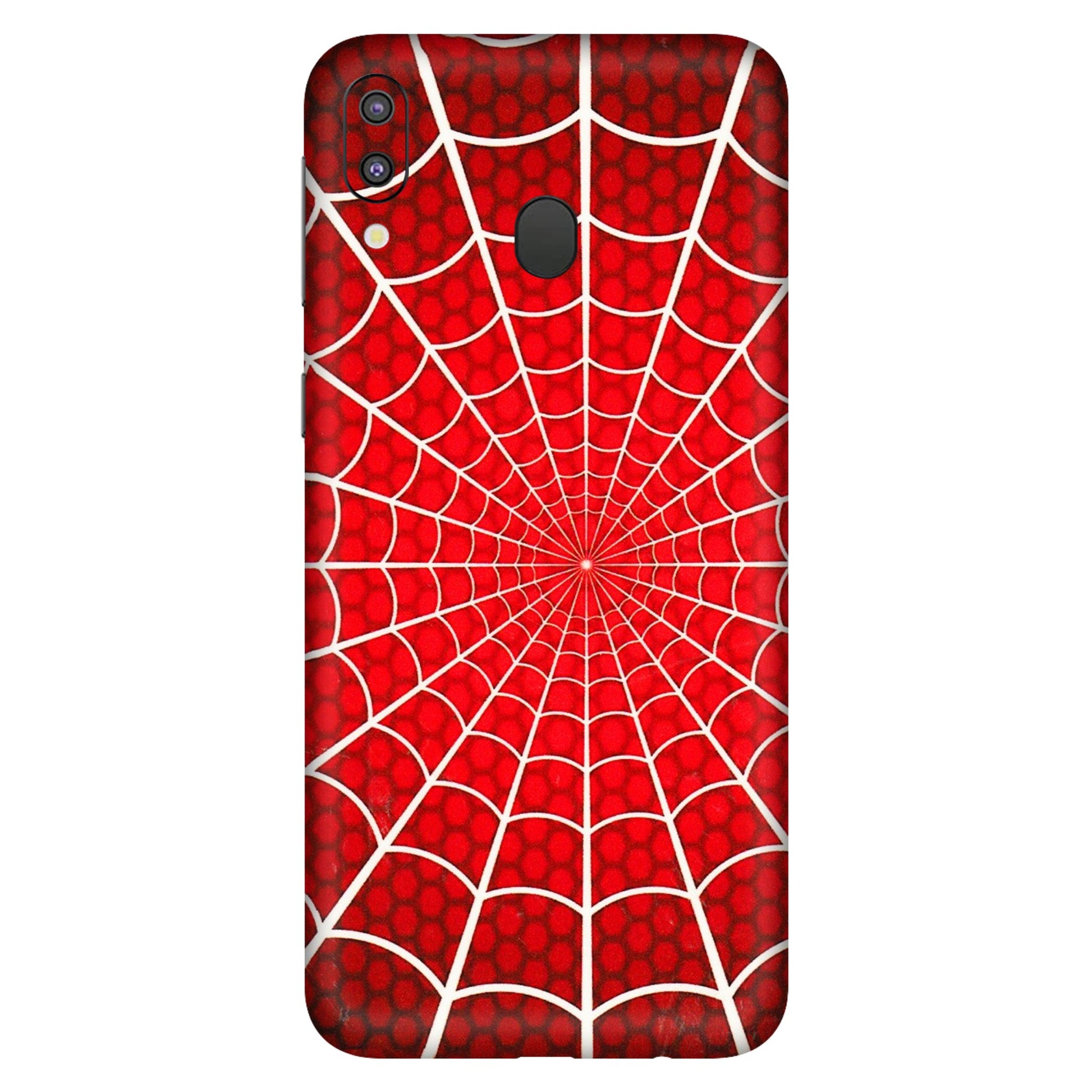 Samsung M/F/Note/Flip and C Phone Skins (All Models) - Classic Spidey Web - 3D Embossed Finish (L-115) Samsung Galaxy M20