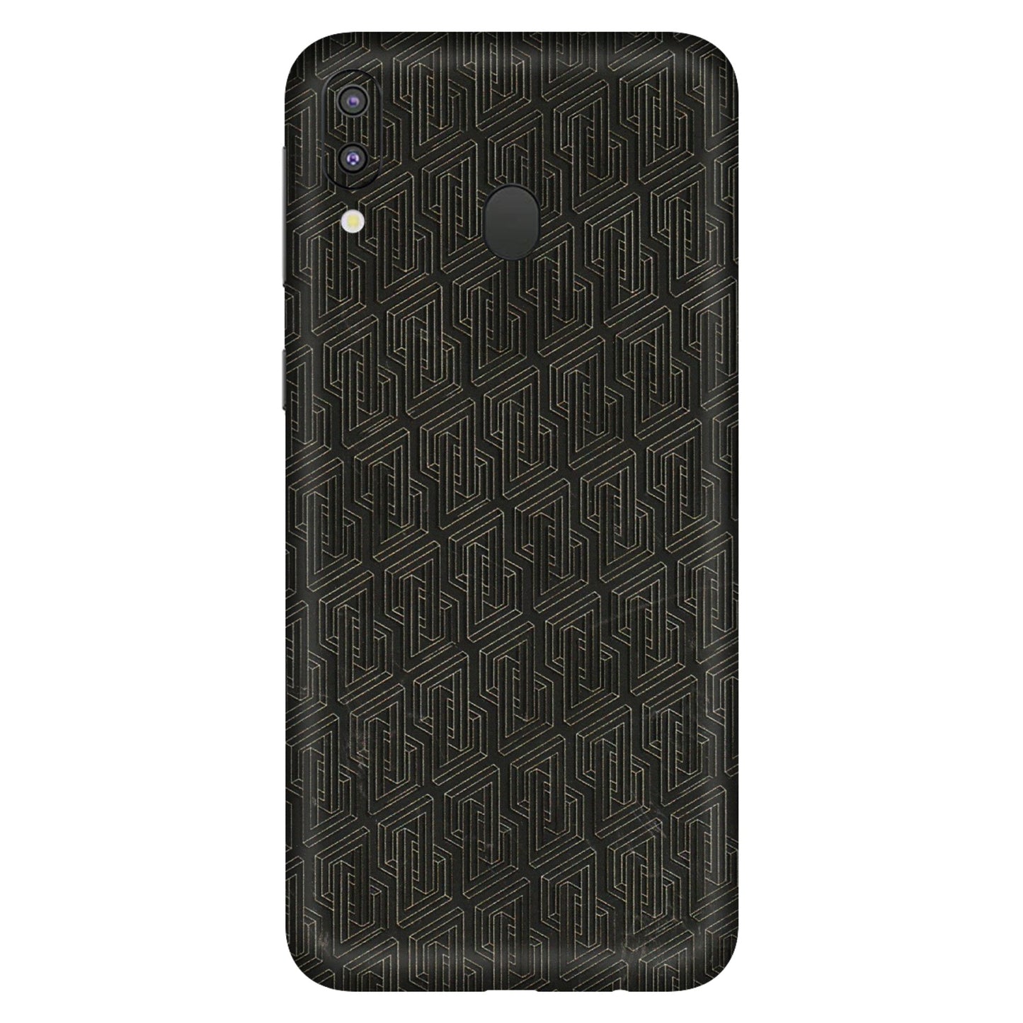 Samsung M/F/Note/Flip and C Phone Skins (All Models) - Black Abstract Pattern - 3D Embossed Finish (L-117) Samsung Galaxy M20
