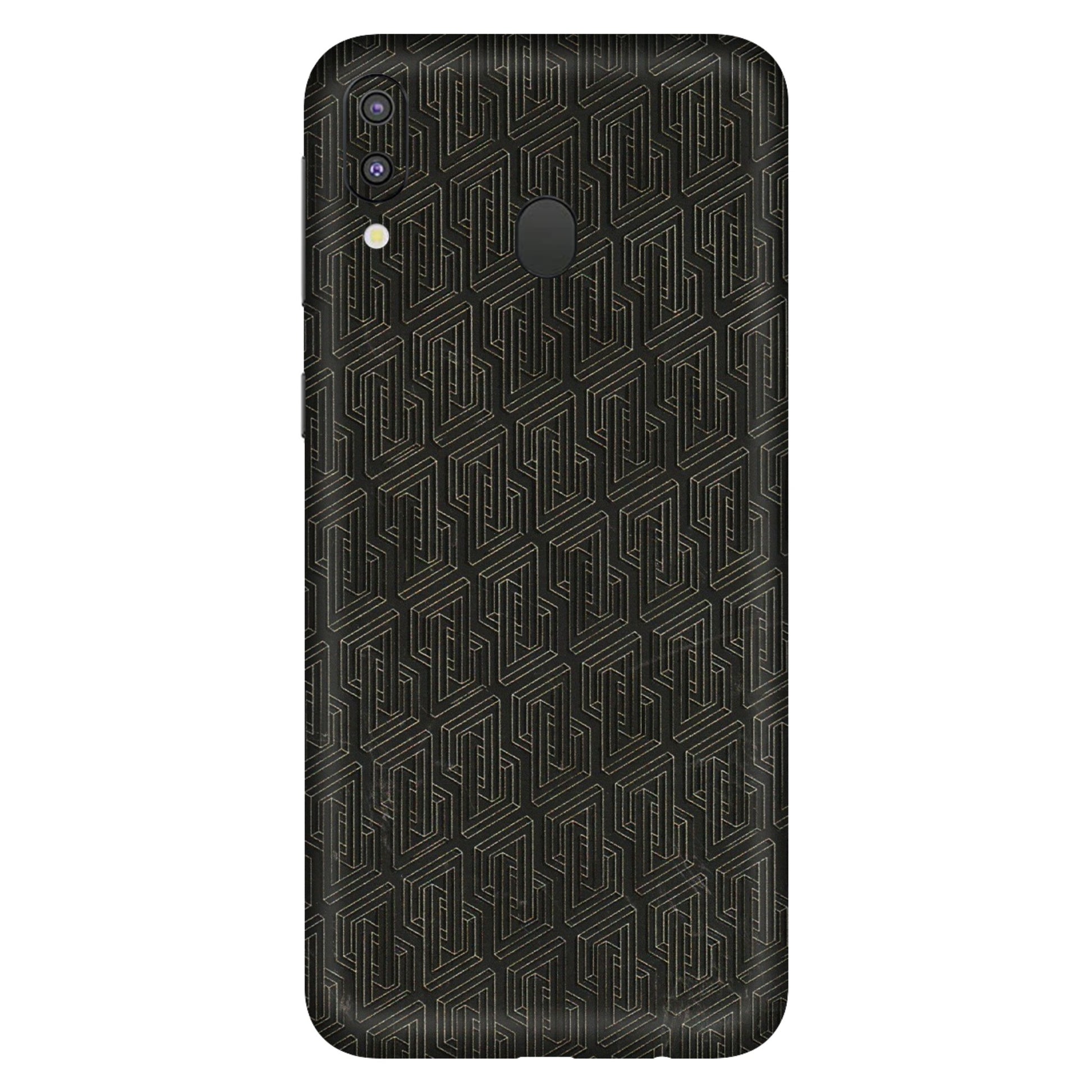 Samsung M/F/Note/Flip and C Phone Skins (All Models) - Black Abstract Pattern - 3D Embossed Finish (L-117) Samsung Galaxy M20