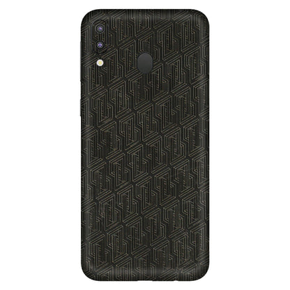Samsung M/F/Note/Flip and C Phone Skins (All Models) - Black Abstract Pattern - 3D Embossed Finish (L-117) Samsung Galaxy M20