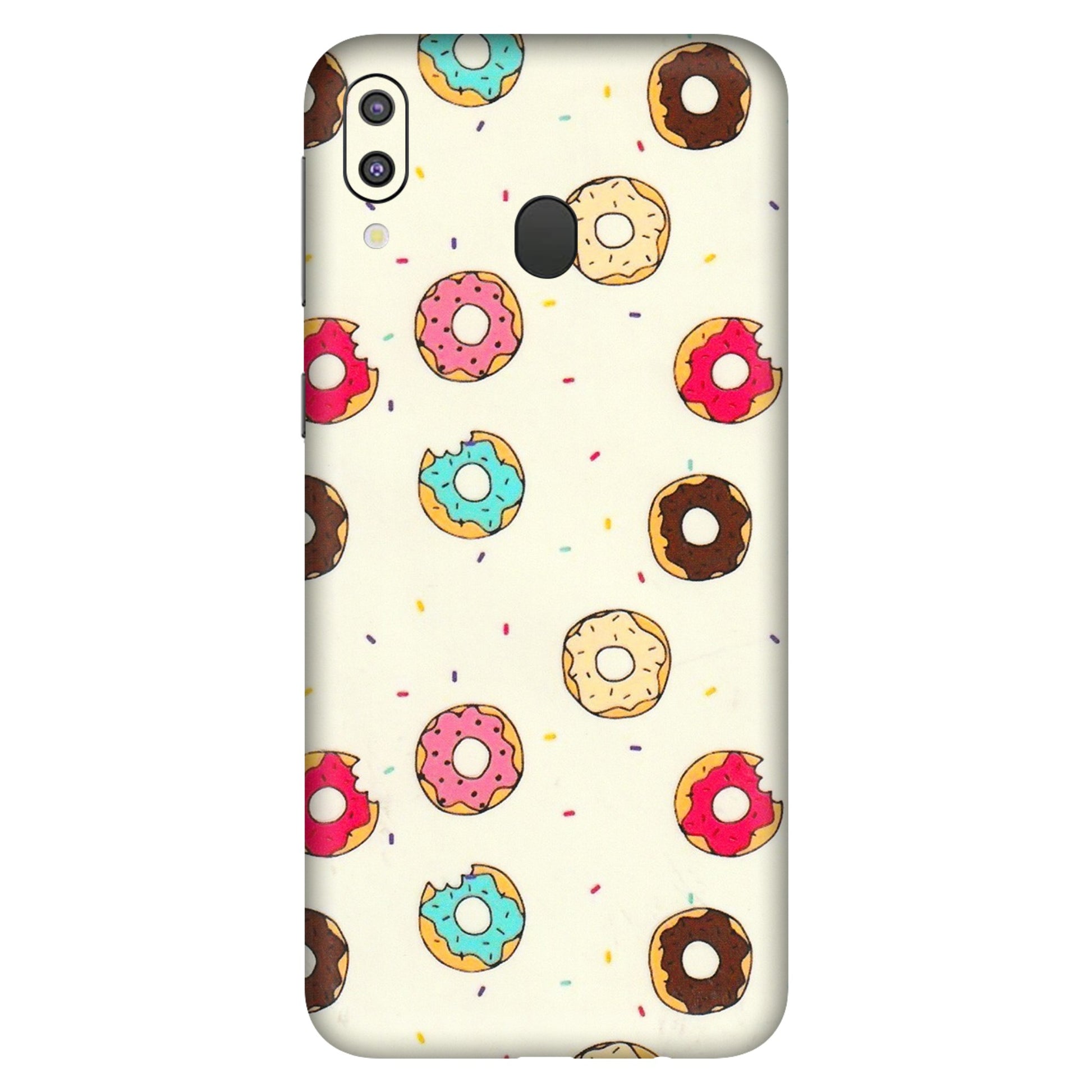 Samsung M/F/Note/Flip and C Phone Skins (All Models) - Mini Donuts Doodle Art - 3D Embossed Finish (L-122) Samsung Galaxy M20