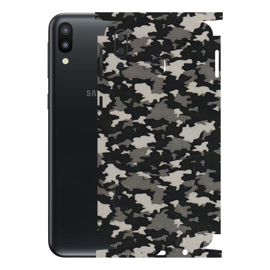 Samsung M/F/Note/Flip and C Phone Skins (All Models) - Black/Grey Camoflaunge - 3D Embossed Finish (L-142) Samsung Galaxy M20