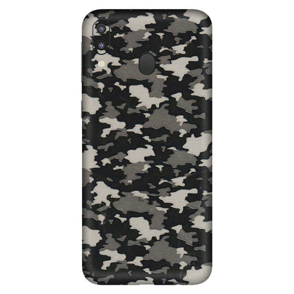 Samsung M/F/Note/Flip and C Phone Skins (All Models) - Black/Grey Camoflaunge - 3D Embossed Finish (L-142) Samsung Galaxy M20
