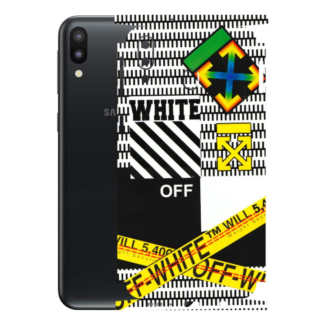 Samsung M/F/Note/Flip and C Phone Skins (All Models) - White Off Abstract - 3D Embossed Finish (L-172) Samsung Galaxy M20