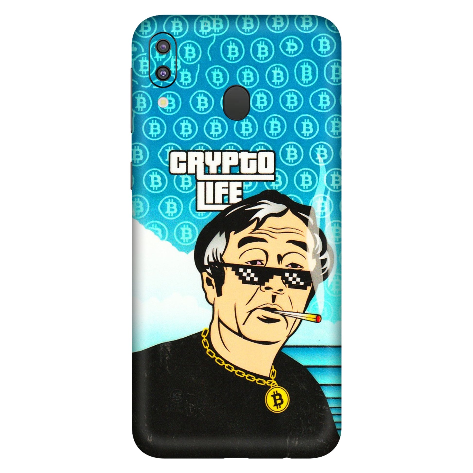 Samsung M/F/Note/Flip and C Phone Skins (All Models) - Crypto Thug Life - 3D Embossed Finish (L-179) Samsung Galaxy M20